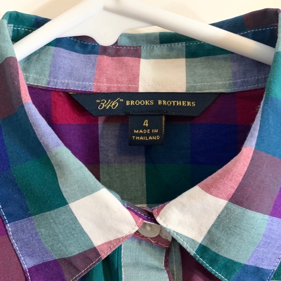 Classic Fit Non Iron Plaid Brook Brothers Oxford - Picture 5 of 8